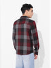 Men's Maroon Regular Fit Checked Casual Shirt
