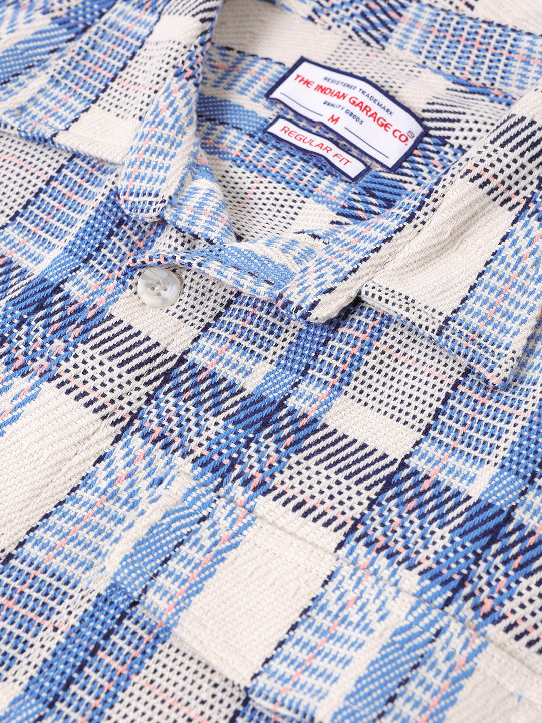 Men's Blue Regular Fit Checked Casual Shirt