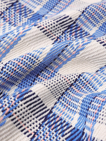 Men's Blue Regular Fit Checked Casual Shirt