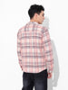 Men's Orange Regular Fit Checked Casual Shirt