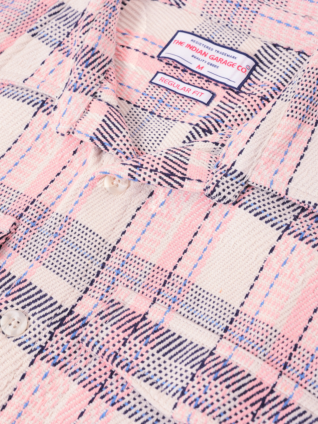 Men's Orange Regular Fit Checked Casual Shirt