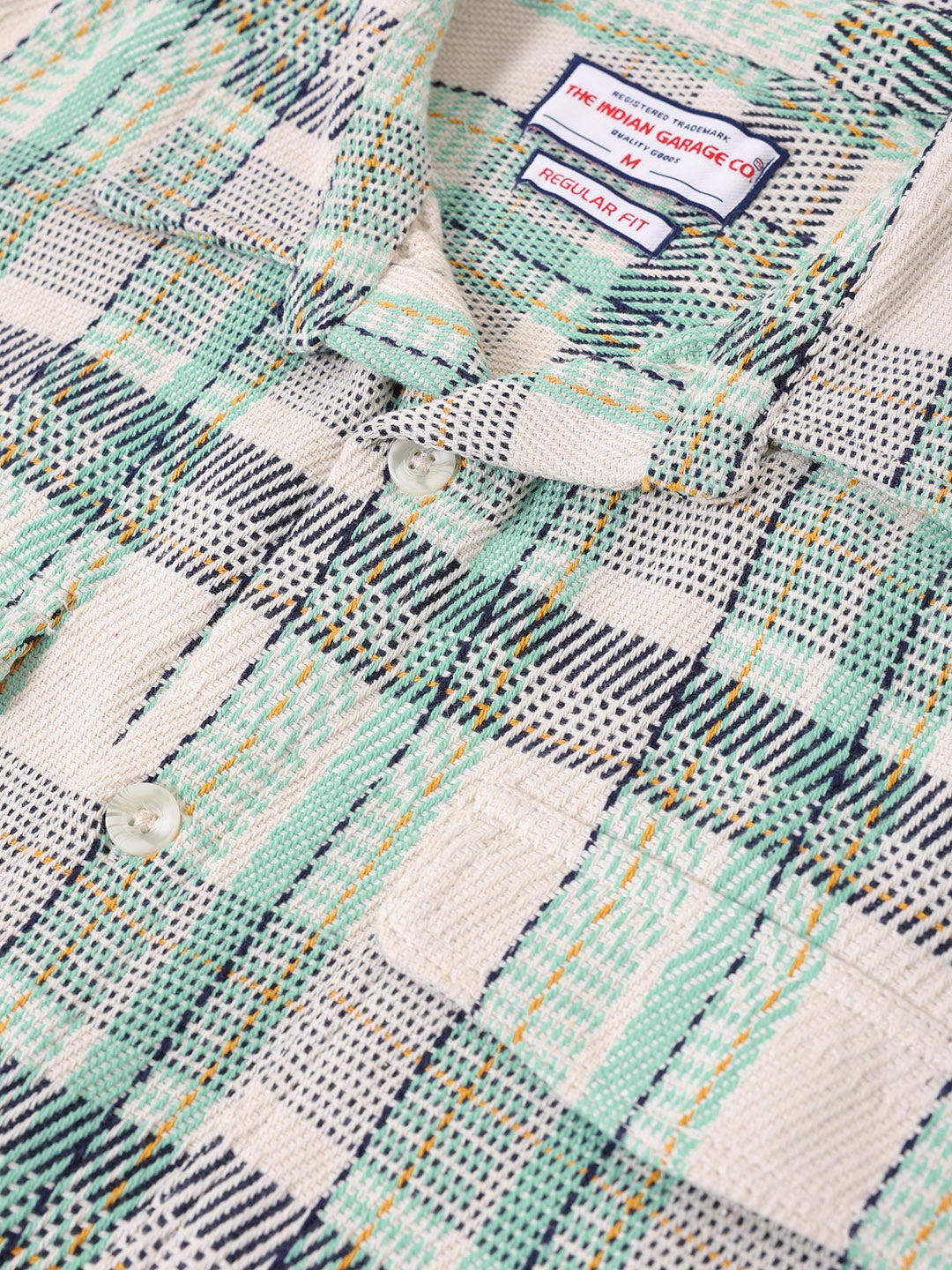 Men's Green Regular Fit Checked Casual Shirt
