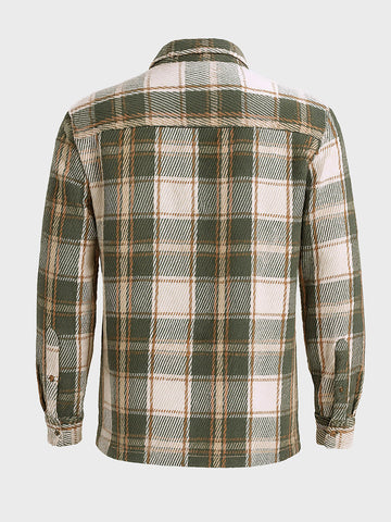 Men's Green Regular Fit Checked Casual Shirt