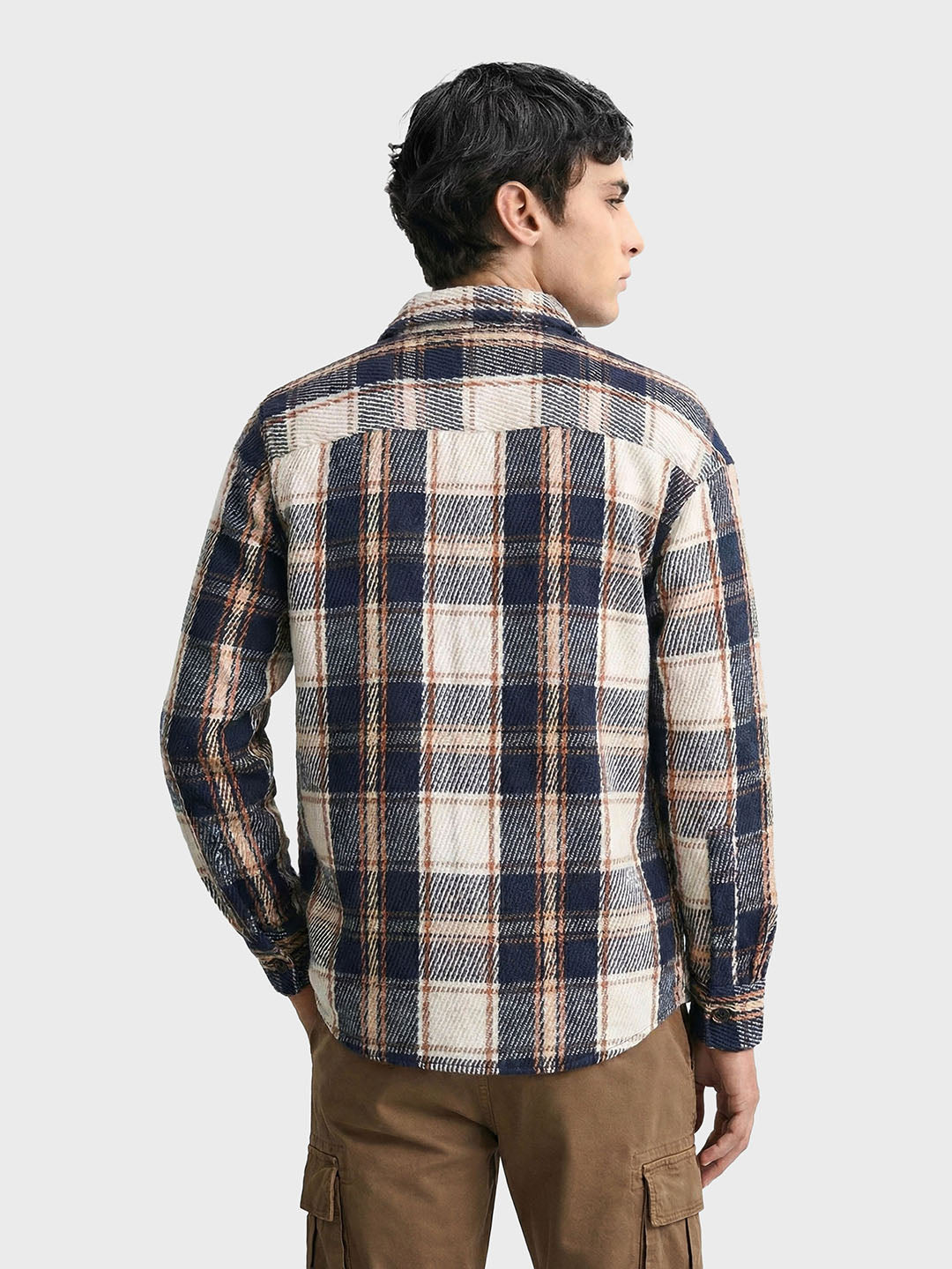 Men's Blue Regular Fit Checked Casual Shirt