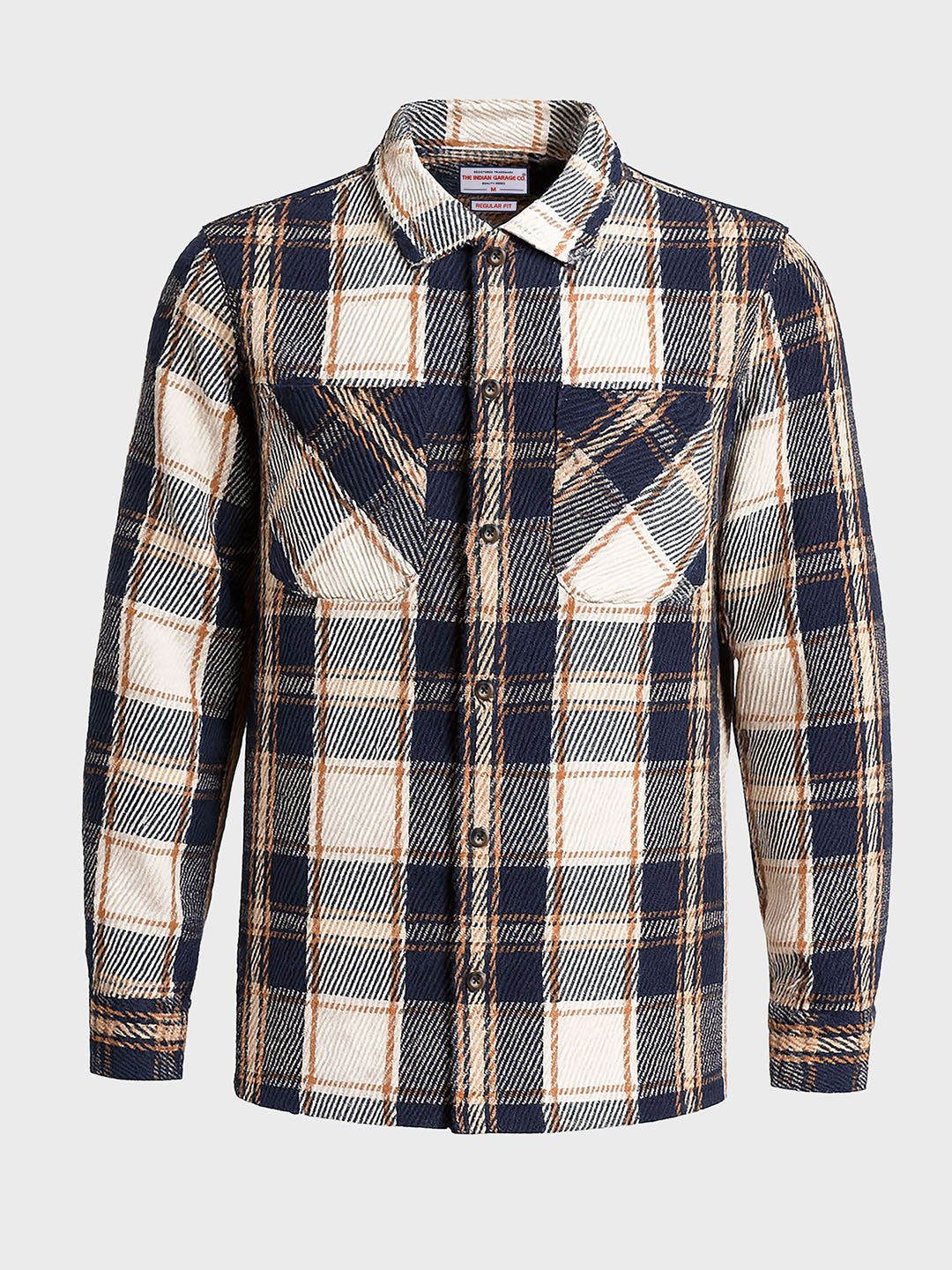Men's Blue Regular Fit Checked Casual Shirt
