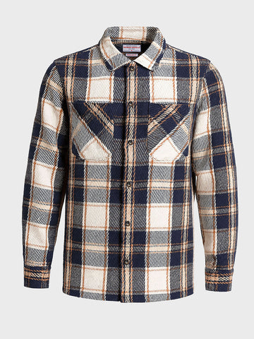 Men's Blue Regular Fit Checked Casual Shirt