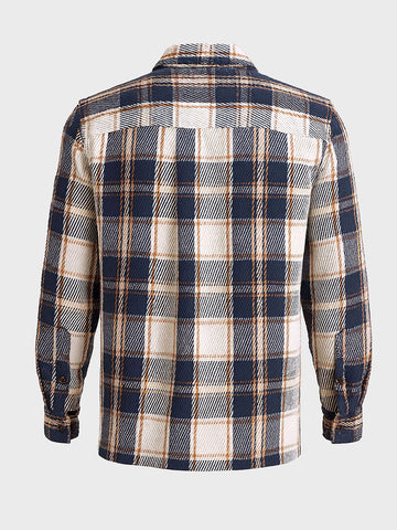 Men's Blue Regular Fit Checked Casual Shirt
