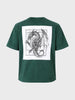 Men's Dark Green Boxy Fit Graphic Printed Street Wear Topwear