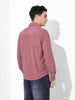 Men's Dusty Pink Regular Fit Solid Casual Shirt