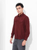 Men's Maroon Regular Fit Solid Casual Shirt
