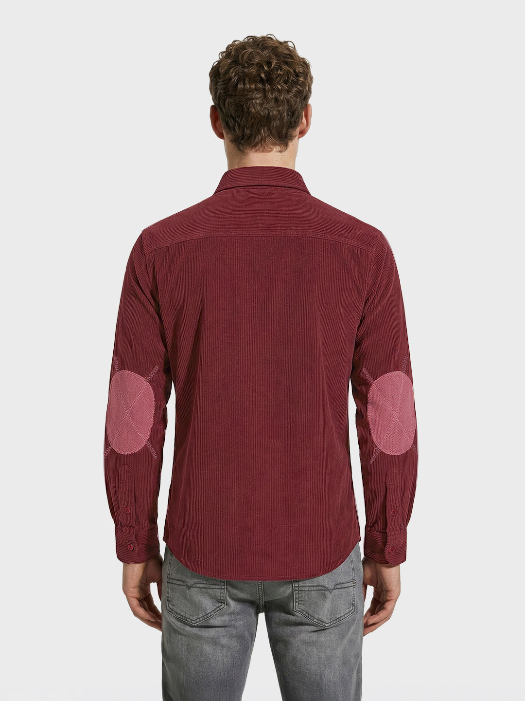 Men's Maroon Regular Fit Solid Casual Shirt