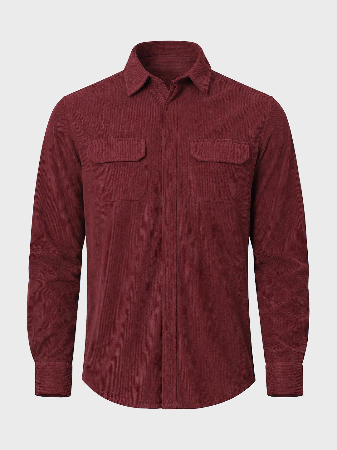 Men's Maroon Regular Fit Solid Casual Shirt