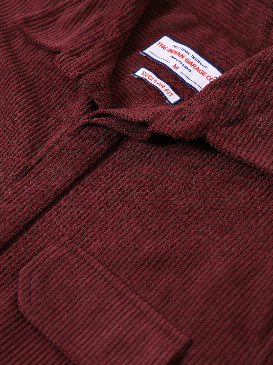 Men's Maroon Regular Fit Solid Casual Shirt
