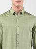 Men's Green Slim Fit Checked Casual Shirt