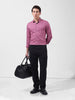 Men's Pink Slim Fit Checked Casual Shirt