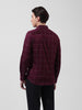 Men's Maroon Slim Fit Checked Casual Shirt