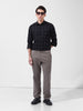 Men's Black Slim Fit Checked Casual Shirt