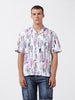 Men's White Relaxed Fit Printed Resort Wear Shirt