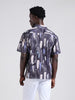 Men's Black Relaxed Fit Printed Resort Wear Shirt