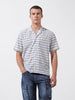 Men's Blue Relaxed Fit Solid Resort Wear Shirt