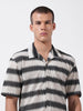 Men's Beige Relaxed Fit Textured Textured Shirt