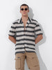 Men's Beige Relaxed Fit Textured Textured Shirt