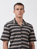 Men's Beige Relaxed Fit Textured Textured Shirt