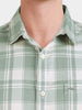Men's Green Slim Fit Checkered Casual Shirt