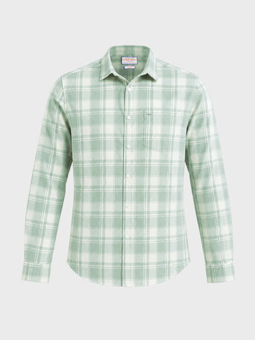 Men's Green Slim Fit Checkered Casual Shirt
