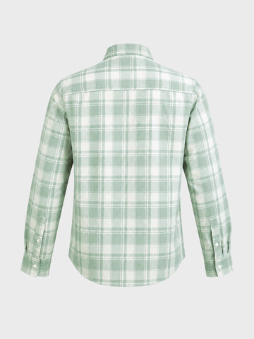 Men's Green Slim Fit Checkered Casual Shirt