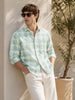 Men's Green Slim Fit Checkered Casual Shirt