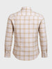 Men's Khaki Slim Fit Checkered Casual Shirt