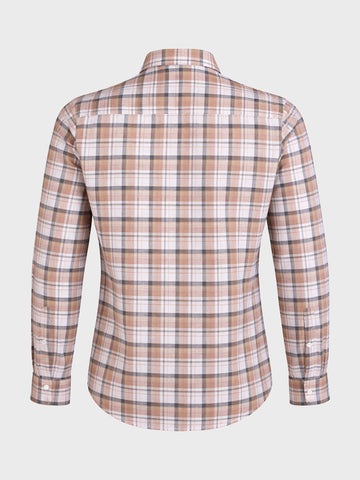 Men's Purple Slim Fit Checkered Casual Shirt