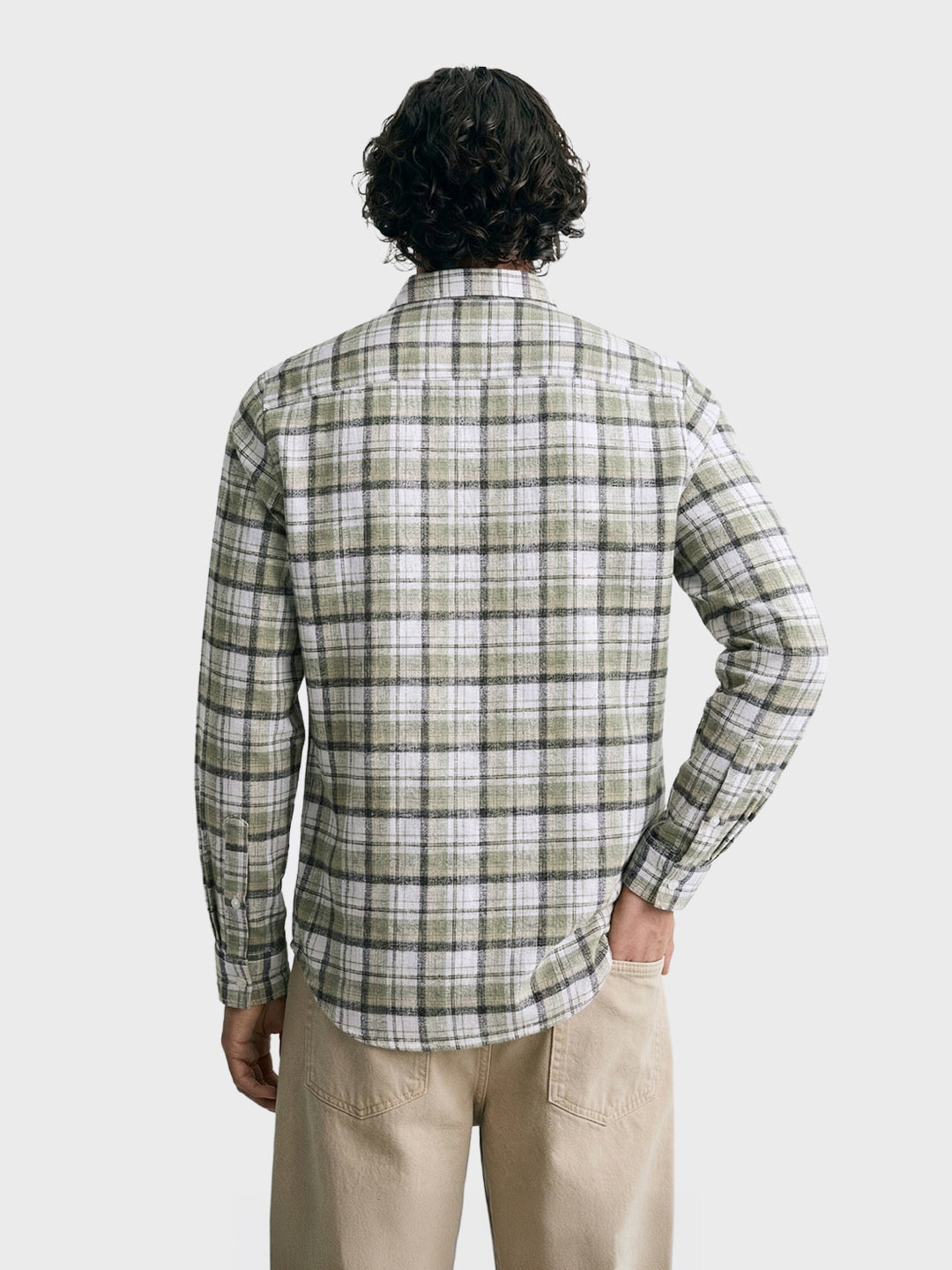 Men's Green Slim Fit Checkered Casual Shirt