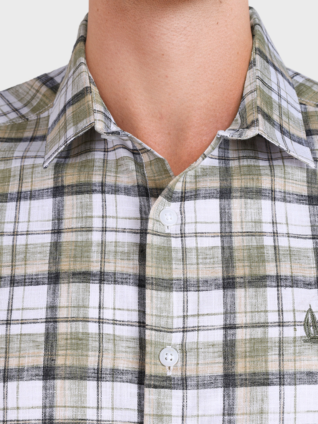 Men's Green Slim Fit Checkered Casual Shirt