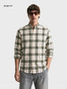 Men's Green Slim Fit Checkered Casual Shirt
