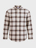 Men's Brown Slim Fit Checkered Casual Shirt