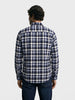 Men's Navy Blue Slim Fit Checkered Casual Shirt