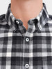 Men's Black Slim Fit Checkered Casual Shirt