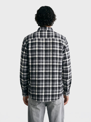 Men's Black Slim Fit Checkered Casual Shirt
