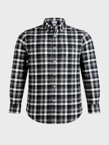 Men's Black Slim Fit Checkered Casual Shirt