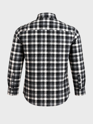 Men's Black Slim Fit Checkered Casual Shirt