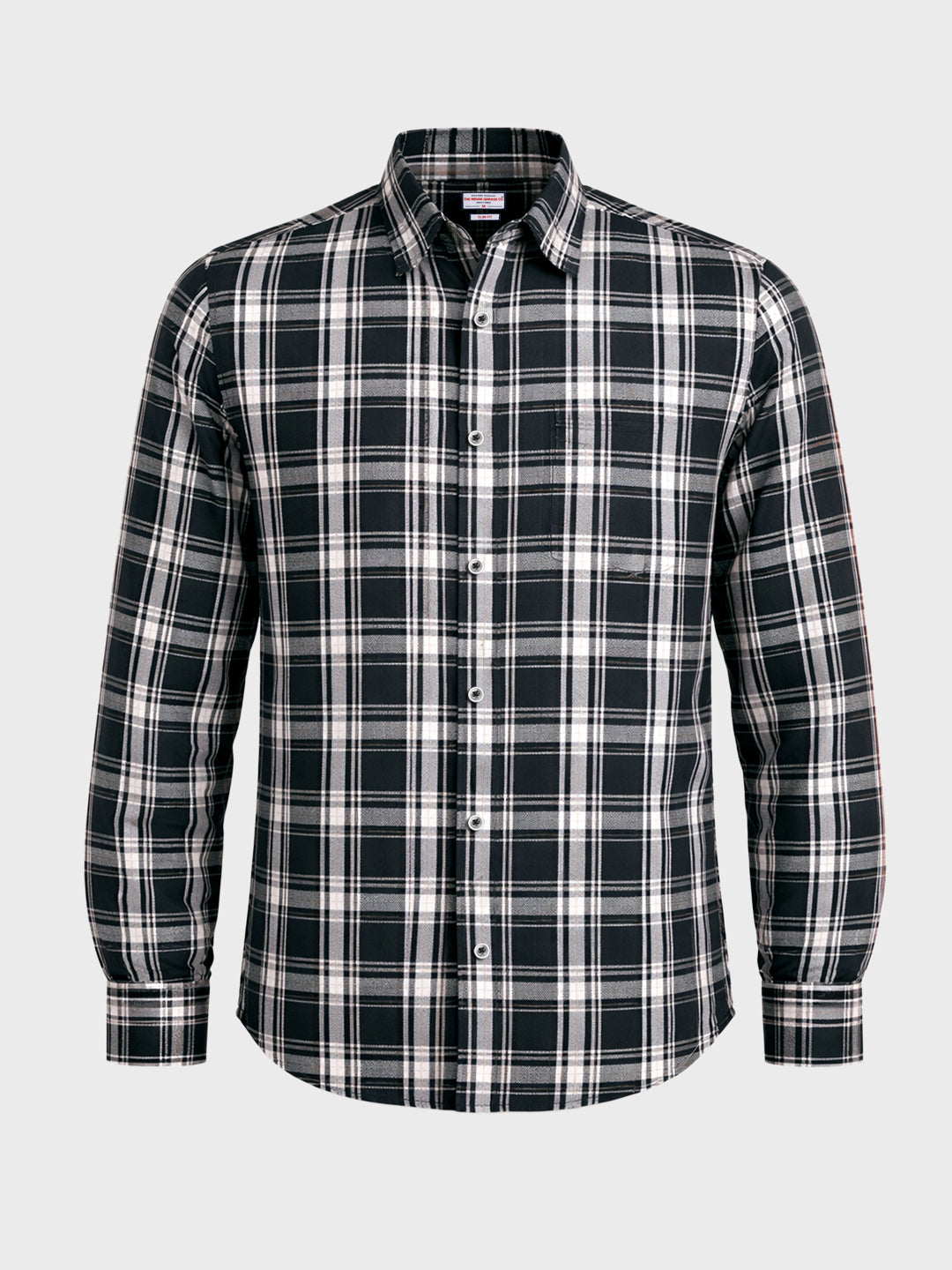 Men's Black Slim Fit Checked Casual Shirt