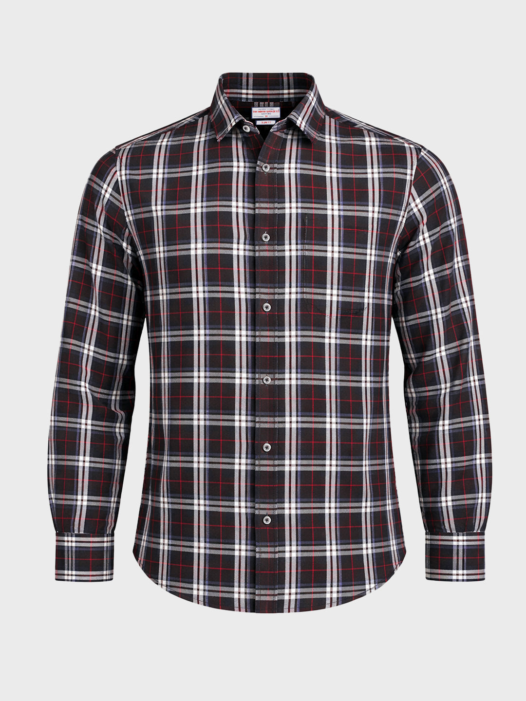 Men's Black Slim Fit Checked Casual Shirt