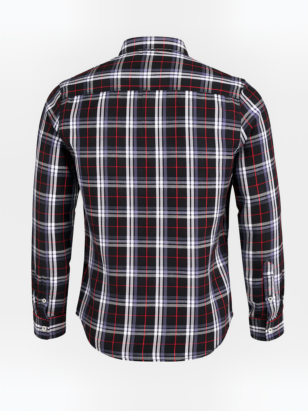 Men's Black Slim Fit Checked Casual Shirt