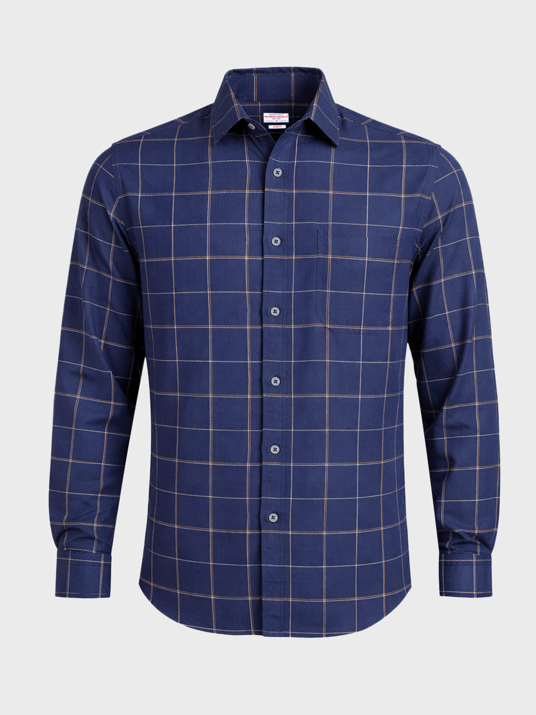 Men's Blue Slim Fit Checked Casual Shirt