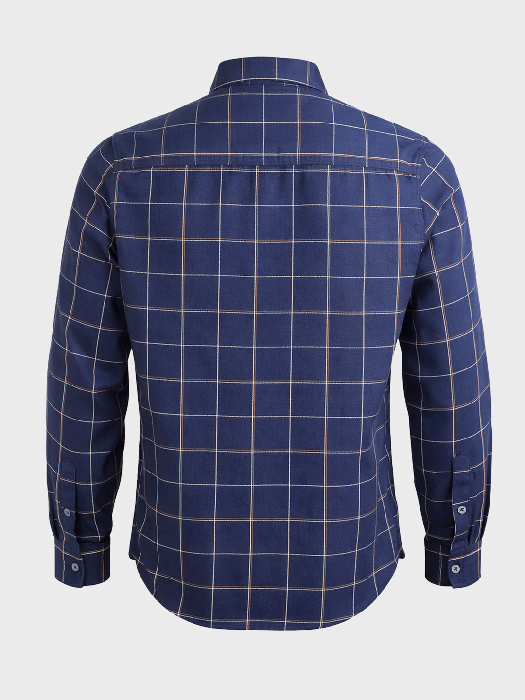 Men's Blue Slim Fit Checked Casual Shirt