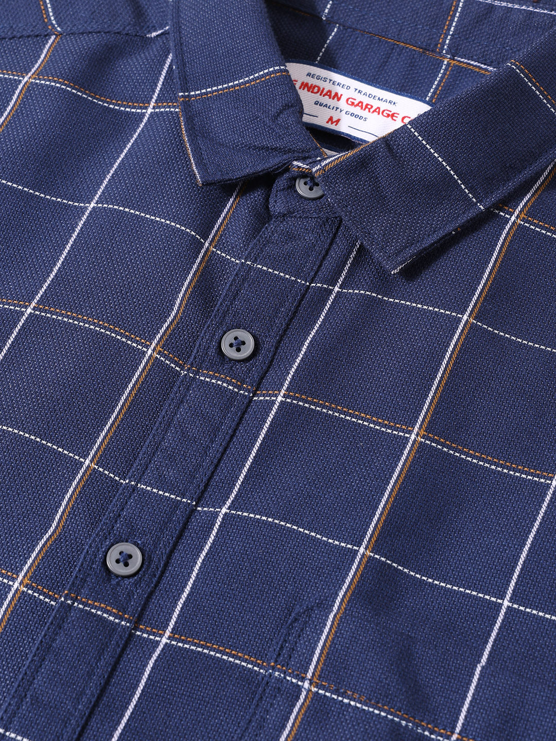 Men's Blue Slim Fit Checked Casual Shirt