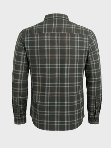 Men's Green Slim Fit Checkered Casual Shirts