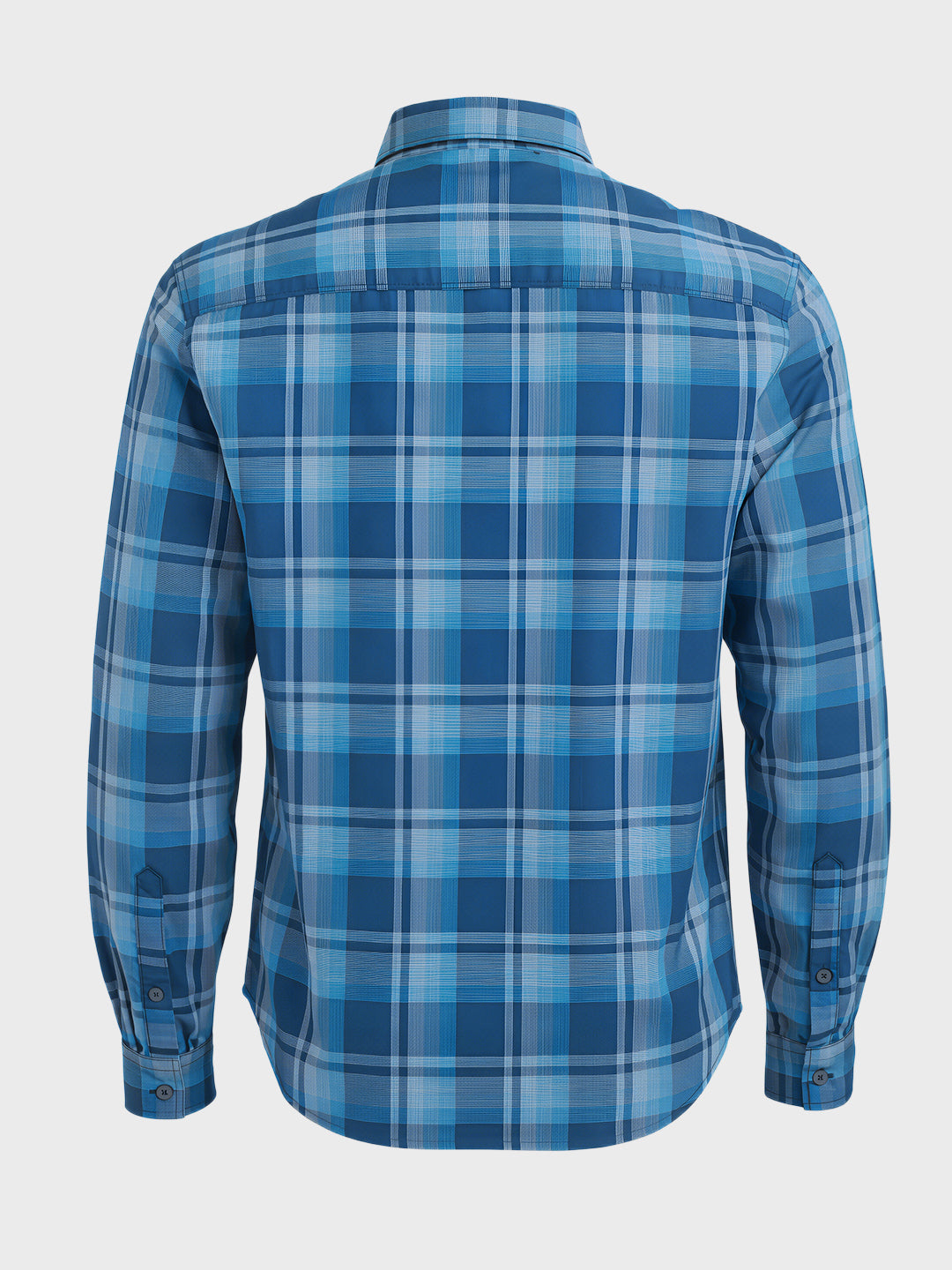 Men's Blue Slim Fit Checkered Casual Shirts